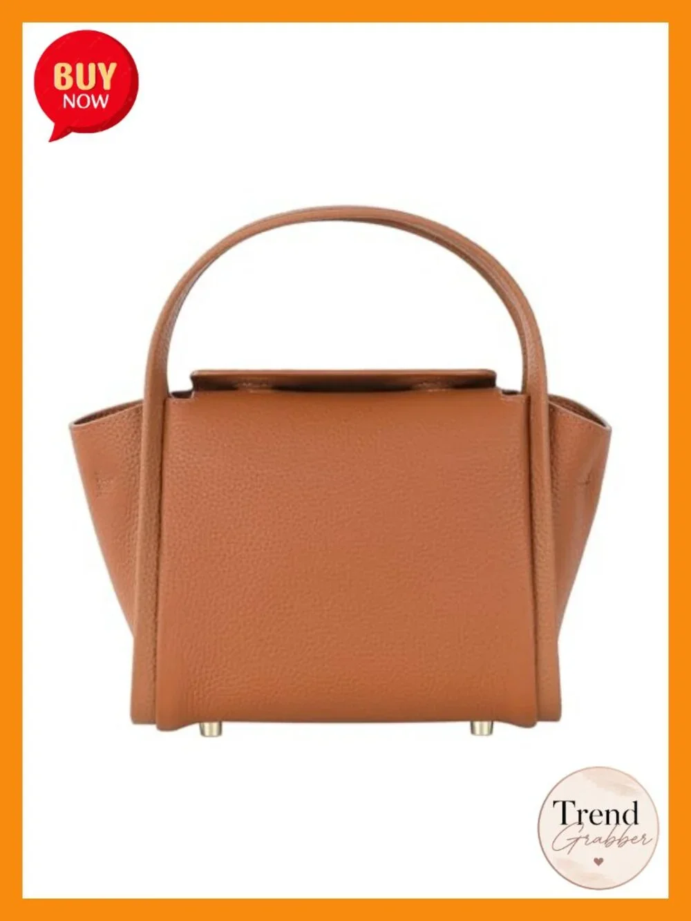 Top Grain Leather Mini Tote Bag - Top Handle Shoulder Crossbody Purse